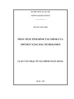 phân tích tình hình tài chính của ngân hàng thương mại cổ phần xăng dầu petrolimex