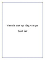 Tìm hiểu cách học tiếng Anh qua thành ngữ pdf
