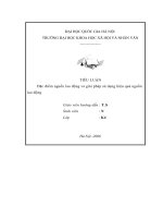 đặc điểm nguồn lao động và giải pháp sử dụng hiệu quả nguồn lao động