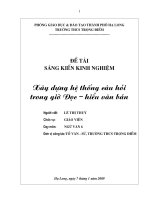 Sáng kiến kinh nghiệm Xây dựng hệ thống câu hỏi trong giờ học đọc hiểu môn tiếng anh