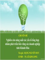 Nghiên cứu năng suất các yếu tổ tổng hợp nhằm phát triển bền vững doanh nghiệp