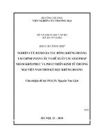 Nghiên cứu đánh giá tác động của khủng hoảng tài chính toàn cầu và đề xuất các giải pháp nhằm khôi phục và phát triển kinh tế thương mại việt nam thời kỳ hậu khủng hoảng