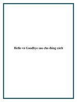 Hello và Goodbye sao cho đúng cách. pot