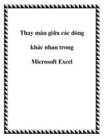 Thay màu giữa các dòng khác nhau trong Microsoft Excel doc