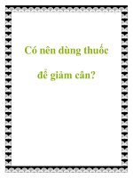 Có nên dùng thuốc để giảm cân? pdf