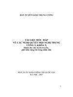 Tài liệu Hỏi  - Đáp về các nghị quyết Hội nghị Trung ương 5, khoá X
