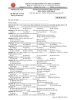 ĐỀ THI TUYỂN SINH ĐẠI HỌC NĂM 2013 MÔN: TIẾNG ANH; Khối D ppt