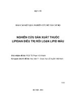Nghiên cứu sản xuất thuốc lipidan điều trị rối loạn lipid máu