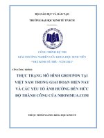 TẠI VIỆT NAM TRONG GIAI ĐOẠN HIỆN NAY VÀ CÁC YẾU TỐ ẢNH HƯỞNG ĐẾN MỨC ĐỘ THÀNH CÔNG CỦA NHOMMUA.COM