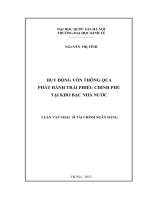 hoạt động phát hành trái phiếu chính phủ tại kho bạc nhà nước
