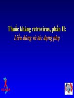 Thuốc kháng retrovirus, phần II:Liều dùng và tác dụng phụ pptx