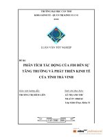 phân tích tác động của fdi đến sự tăng trưởng và phát triển kinh tế của tỉnh trà vinh