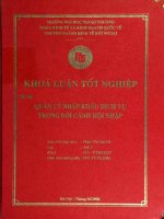khóa luận tốt nghiệp quản lý nhập khẩu dịch vụ trong bối cảnh hội nhập
