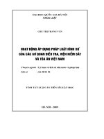Hoạt động áp dụng pháp luật hình sự của các cơ quan điều tra, Viện kiểm sát và Toà án Việt Nam