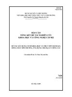 Xây dựng cơ sở khoa học và thực tiễn đánh giá dòng chảy môi trường, ứng dụng cho hạ lưu sông cầu