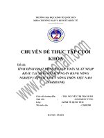 TÌNH HÌNH HOẠT ĐỘNG THANH TOÁN XUẤT NHẬP KHẨU TẠI SỞ GIAO DỊCH NGÂN HÀNG NÔNG NGHIỆP VÀ PHÁT TRIỂN NÔNG THÔN VIỆT NAM (AGRIBANK)