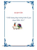 LUẬN VĂN: Chất lượng tăng trưởng kinh tế giai đoạn 2006- 2011 pot