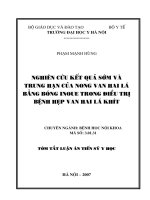 Nghiên cứu kết quả sớm và trung hạn của nong van hai lá bằng bóng inoue trong điều trị bệnh hẹp van hai lá khít