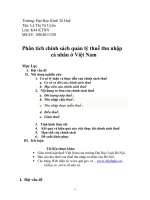 phân tích chính sách quản lý thuế thu nhập cá nhân ở việt nam