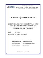 kế toán doanh thu, chi phí và xác định kết quả kinh doanh tại công ty tnhh sản xuất - thương mại hải thanh việt nam