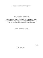 Mô hình phát triển xã hội và quản lý phát triển xã hội của trung quốc và một số nước đông á kinh nghiệm và ý nghĩa đối với việt nam