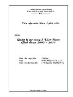 Quản lí nợ công ở Việt Nam giai đoạn 2005 - 2011