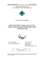 phân tích thực trạng đầu tư xây dựng cơ sở hạ tầng huyện hồng dân