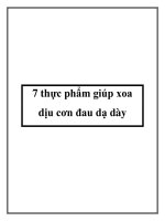 7 thực phẩm giúp xoa dịu cơn đau dạ dày doc