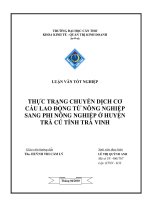 chuyển dịch cơ cấu lao động từ nông nghiệp sang phi nông nghiệp tại huyện trà cú tỉnh trà vinh