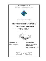 phân tích tình hình tài chính tại công ty cổ phần dược thú y cai lậy