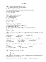 Bộ đề trắc nghiệm môn sinh học lớp 12 luyện thi đại học tham khảo