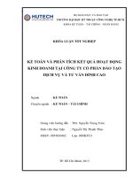 kế toán và phân tích kết quả kinh doanh công ty cổ phần đào tạo dịch vụ và tư vấn đỉnh cao