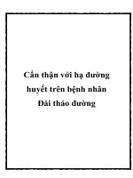 Cẩn thận với hạ đường huyết trên bệnh nhân Đái tháo đường pdf