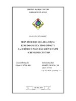 phân tích hiệu quả hoạt động kinh doanh của công ty tài chính cổ phần dầu khí việt nam - chi nhánh cần thơ