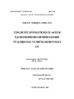 Tăng huyết áp ở người dân 25 - 64 tuổi tại thành phố Hồ Chí Minh năm 2005 Tỷ lệ hiện mắc và những hành vi nguy cơ