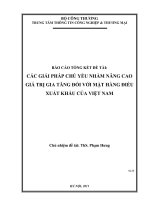 Các giải pháp chủ yếu nhằm nâng cao giá trị gia tăng đối với mặt hàng điều xuất khẩu tại việt nam