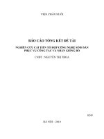 nghiên cứu cải tiến tổ hợp công nghệ sinh sản phục vụ công tác và nhân giống bò