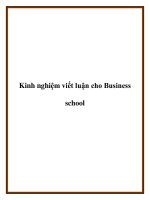 Kinh nghiệm viết luận cho Business school potx