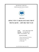 tiểu luận dòng vốn và bộ ba bất khả thi ở trung quốc – liên hệ việt nam