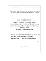 Nghiên cứu sản xuất cồn từ nguyên liệu lát khô, sắn tươi bằng công nghệ đường hoá và lên men đồng thời