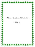 Windows CardSpace: Kiểm tra thẻ thông tin doc