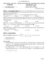 ĐỀ CHÍNH THỨC ĐỀ THI TUYỂN SINH LỚP 10 TRƯỜNG THPT CHUYÊN NĂM HỌC 2011 – 2012 Môn: TOÁN NAM ĐỊNH pptx