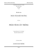 Bài báo cáo Phân tích Môi trường: Phân tích cây trồng