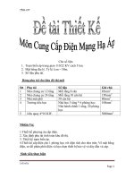 Thiết kế cung cấp điện mạng hạ áp