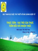 THỰC TIỄN - VAI TRÒ CỦA THỰC TIỄN ĐỐI VỚI NHẬN THỨC docx