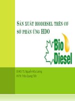 Bài thuyết trình sản xuất biodiesel trên cơ sở phản ứng hdo