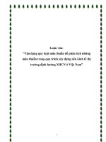 Luận văn: “Vận dụng quy luật mâu thuẫn để phân tích những mâu thuẫn trong quá trình xây dựng nền kinh tế thị trường định hướng XHCN ở Việt Nam” pptx