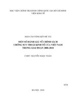 Một số đánh giá về chính sách chống suy thoái kinh tế của việt nam trong giai đoạn 2008 2010