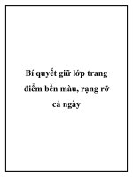 Bí quyết giữ lớp trang điểm bền màu, rạng rỡ cả ngày pptx