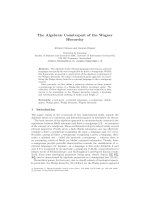 The Algebraic Counterpart of the WagnerHierarchy cie08